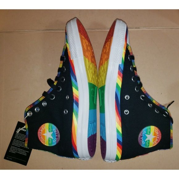 Converse Chuck Taylor All Star Rainbow Black Women's Size 9 New - Picture 2 of 7